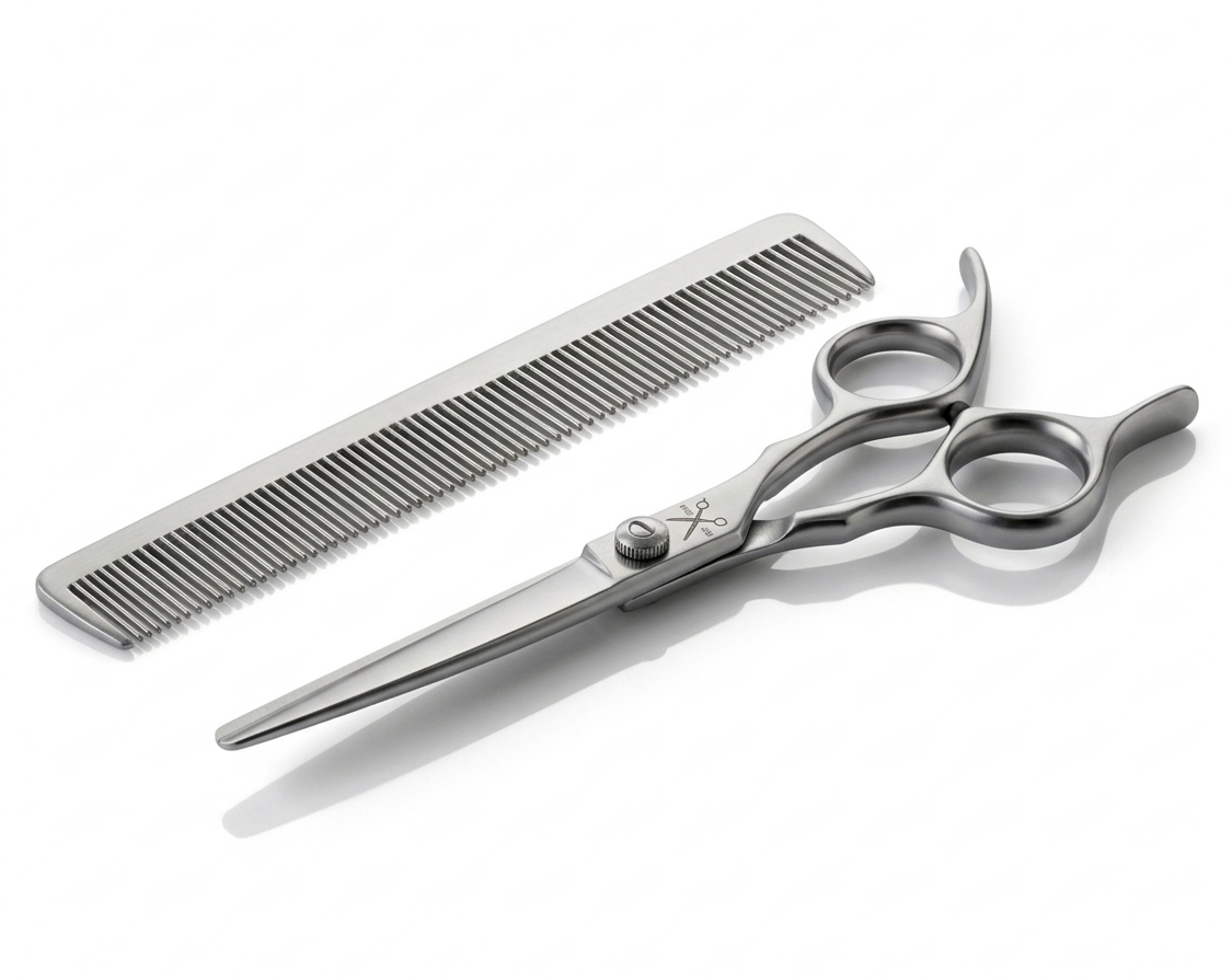 Barber shears and comb